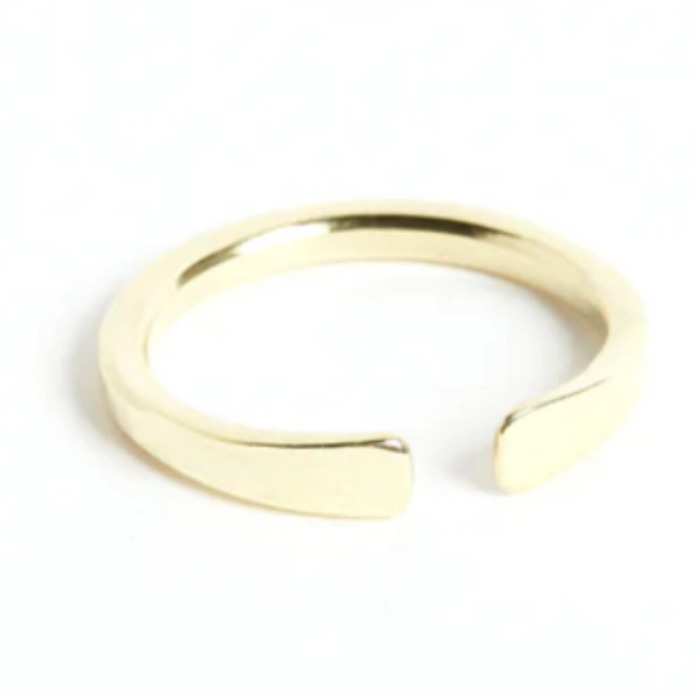 Studebaker Metals Classic Cuff Ring in Polished Brass Size 5